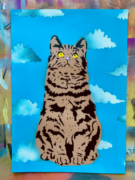 Pop art cat surreal